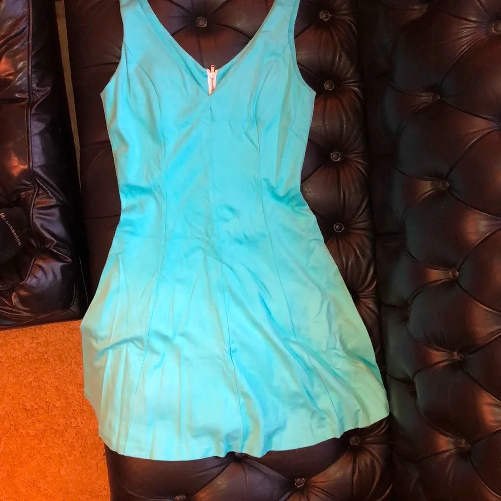 Amanda Uprichard | Teal Blue Skater Dress | S - Picture 3 of 6